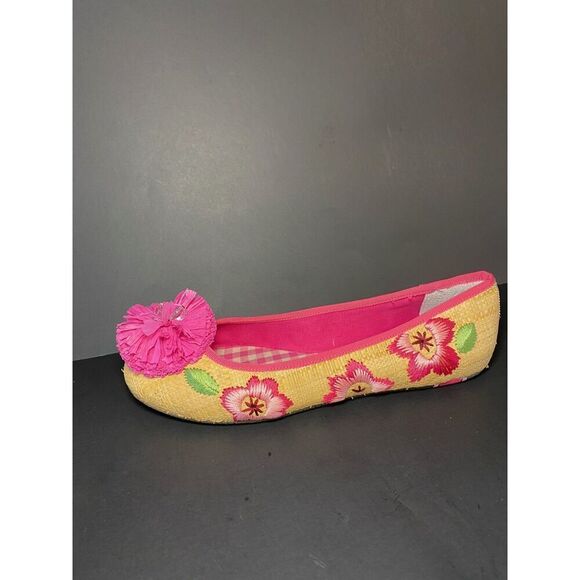 Sperry Top Sider Marin Raffia Flat Floral Pom Women  Sz 7 - Picture 6 of 10